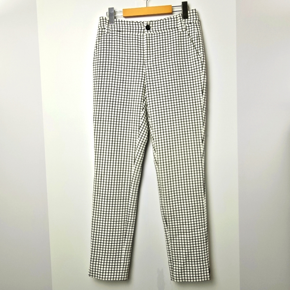 CAbi Ankle Cropped Timeless Checkered Pants, Sz 2